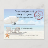 Cancun Destination Wedding RSVP Postcard