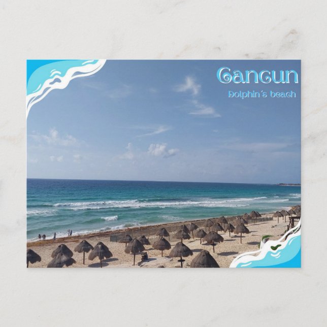 Cancun-Dolphin's Beach Postcard (Front)