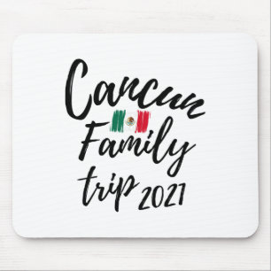 Cancun Family Trip Mexico Vacation Design Mouse Mat