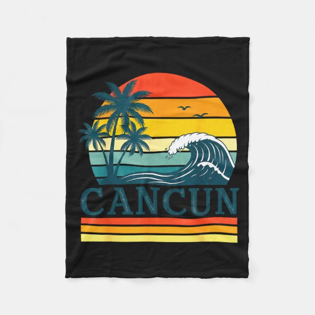 Cancun Holiday Christmas Trip Vacation Matching  Fleece Blanket (Front)