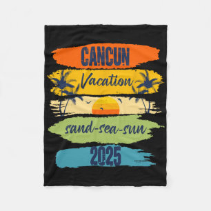 Cancun Mexico 2025 Summer Vacation Matching Family Fleece Blanket