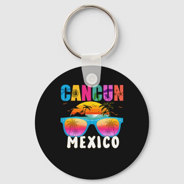 Cancun Mexico 2025 Vacation Beach Matching Family  Key Ring (Front)