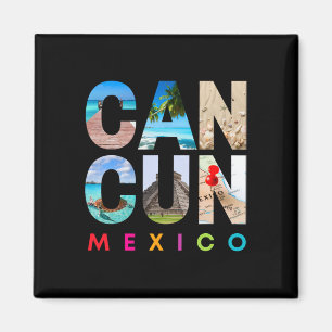 Cancun Mexico 2025 Vacation Beach Matching Family Magnet