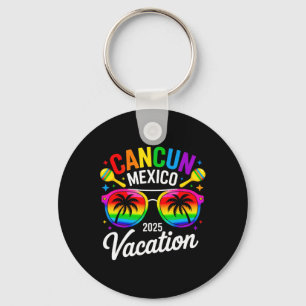 Cancun Mexico 2025 Vacation Travel Trip Beach Summ Key Ring