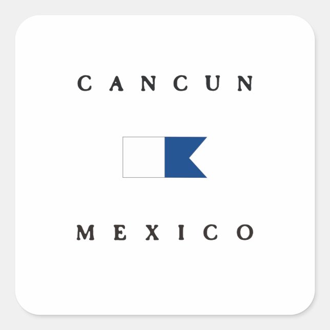 Cancun Mexico Alpha Dive Flag Square Sticker (Front)