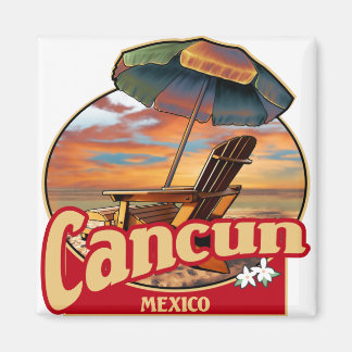 Cancun Mexico Beach Scene Design Magnet