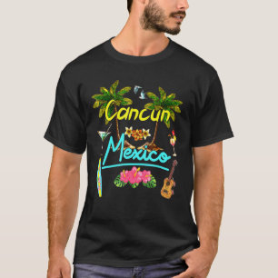 Cancun Mexico Beach Summer Palm Surf Sun Set Palm T-Shirt