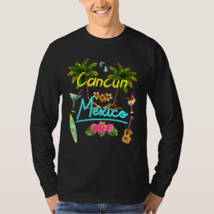 Cancun Mexico Beach Summer Palm Surf Sun Set Palm T-Shirt