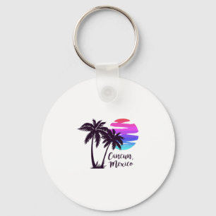 Cancun Mexico Beach Summer Vacation Palm Trees Sun Key Ring