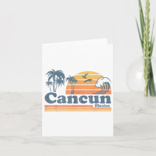 Cancun Mexico Beach Summer Vacation Sun Vintage 70 Card