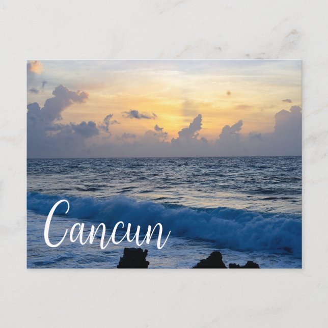 Cancun Mexico Beach Sunset  Postcard (Front)