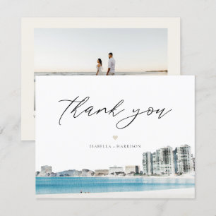 CANCUN Mexico Beach Wedding Photo Thank You Card