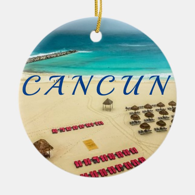 Cancun Mexico Ceramic Ornament (Front)