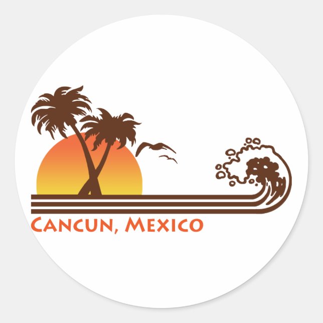 Cancun Mexico Classic Round Sticker (Front)