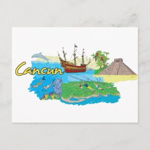 Cancun, Mexico Famous City Postcard