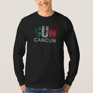 Cancun Mexico Flag Mexican Roots Airport Code Cun T-Shirt
