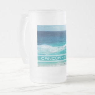 Cancun - Mexico Frosted Glass Beer Mug