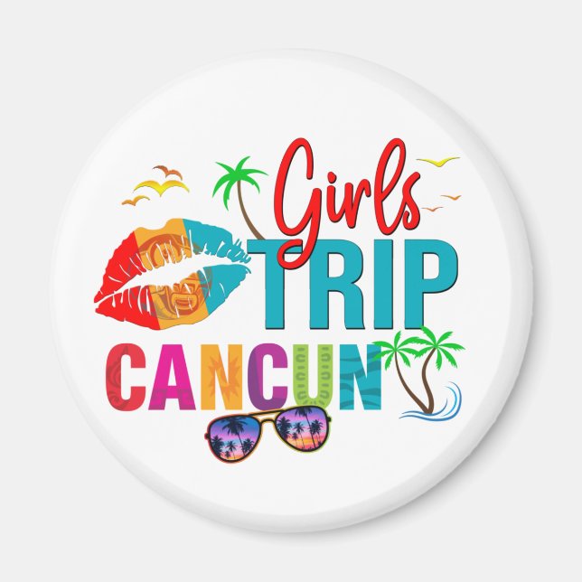 Cancun Mexico Girls Trip Colourful Vacations  Magnet (Front)