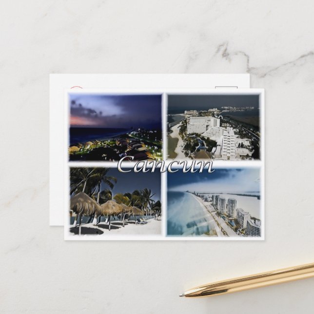 Cancun - Mexico - Mosaic - Postcard (Front/Back In Situ)