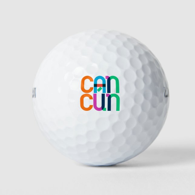 Cancun Mexico Pop Art Letters Golf Balls (Front)