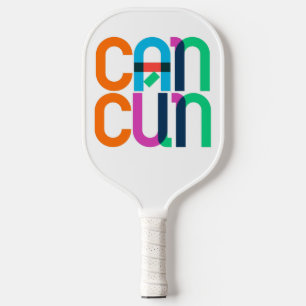 Cancun Mexico Pop Art Letters Pickleball Paddle