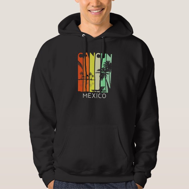 Cancun Mexico Retro Mexican Resort Vacation Girls  Hoodie (Front)