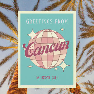 Cancun Mexico Retro Vintage Party Postcard