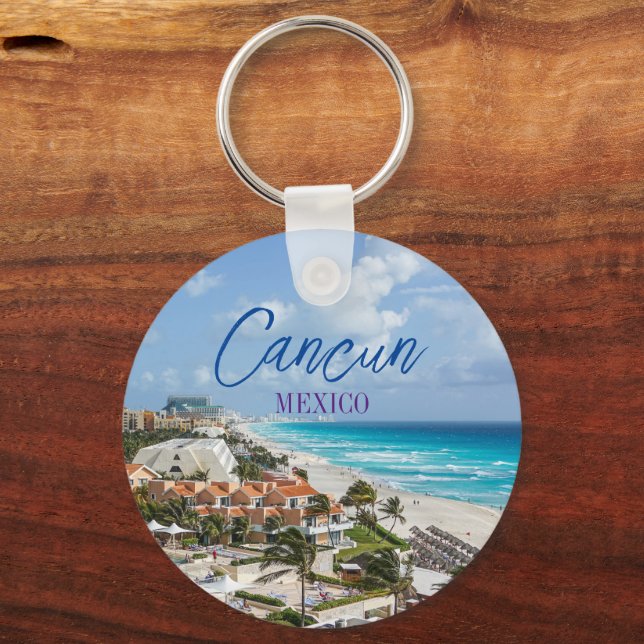 Cancun Mexico Scenic Souvenir Key Ring (Front)
