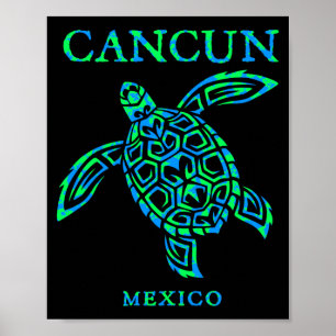 Cancun Mexico Sea Turtle Boys Girls Womens Poster