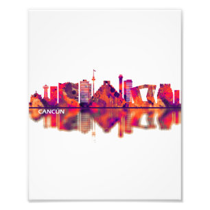 Cancun Mexico Skyline Photo Print
