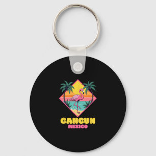 Cancun Mexico Souvenir Flamingo Family Matching Ca Key Ring