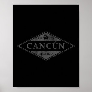 Cancun Mexico Souvenir Retro Beach Vintage Womens  Poster