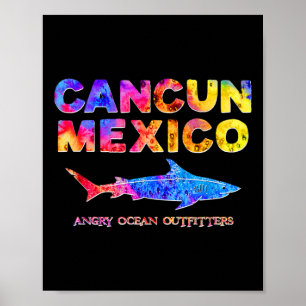 Cancun Mexico T Shirt Shark Fishing Tee  Poster