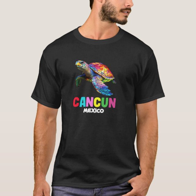 Cancun Mexico Tie Dye Sea Turtle Pullover  (Front)