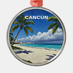 Cancun Mexico Travel Beach Metal Tree Decoration