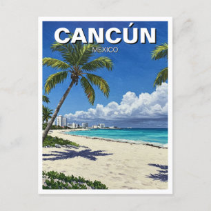 Cancun Mexico Travel Beach Postcard