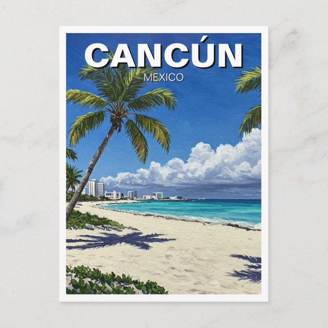 Cancun Mexico Travel Beach Postcard (Front)
