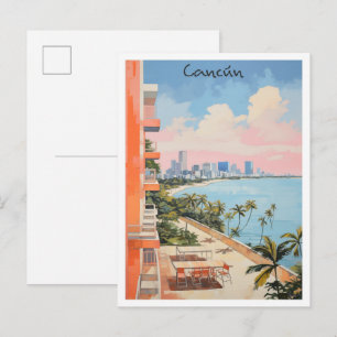 Cancun Mexico Travel City Aesthetic Postcard