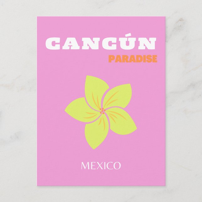 Cancun, Mexico, Tropical Art, Preppy, Preppy Room Holiday Postcard (Front)