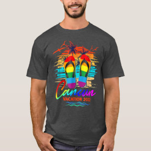 Cancun Mexico Vacation 2022 Flip Flop LGBT Summer  T-Shirt