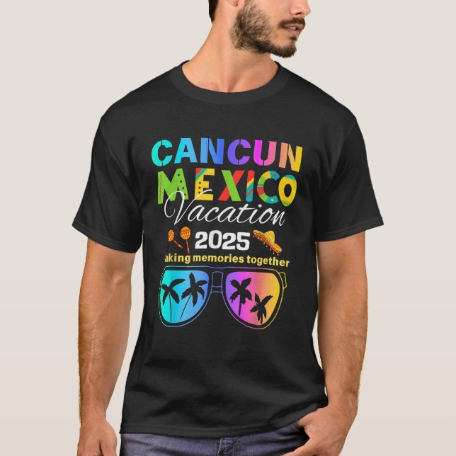 Cancun Mexico Vacation Beach 2025 Trip Group Squad T-Shirt (Front)