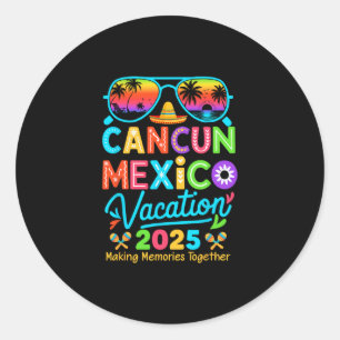 Cancun Mexico Vacation Beach 2025 Trip Matching Gr Classic Round Sticker