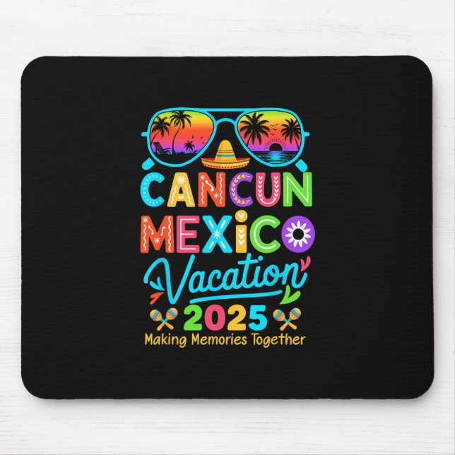 Cancun Mexico Vacation Beach 2025 Trip Matching Gr Mouse Mat (Front)