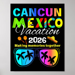 Cancun Mexico Vacation Beach 2026 Trip Squad Poster