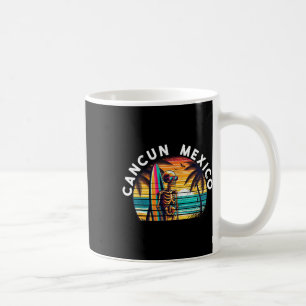 Cancun Mexico Vintage Skull Surf Cancun  Coffee Mug