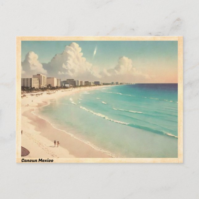 Cancun Mexico Vintage Travel Postcard (Front)