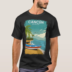 Cancun Mexico Vintage Travel Poster T-Shirt