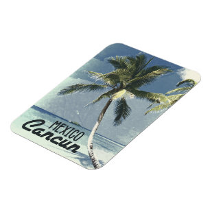 Cancun Mexico Vintage Travel Vacation Beach Magnet