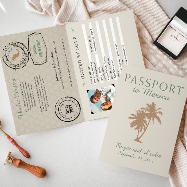 Cancun Mexico Wedding Passport Invitation (Creator Uploaded)