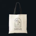 Cancun Mexico Wedding Weekend Destination Wedding Tote Bag<br><div class="desc">Welcome your Cancun Mexico wedding guests with these custom wedding welcome bags! Embrace the sunny spirit with this classic tote featuring a palm tree and ocean line sketch design. Customise it with the name and location of your wedding. Give your guests a stylish gift to be used long after the...</div>